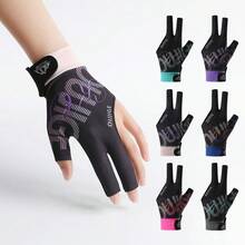 1 Pc Billiards Glove Left Hand Three Finger Snooker Billiard Glove Non Slip Stickers Elastic Billiard Training Gloves Accessories - Multicolor - View 1
