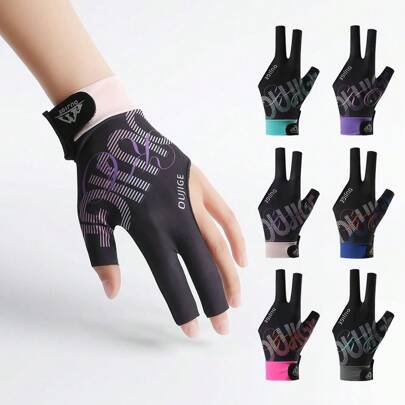 1 Pc Billiards Glove Left Hand Three Finger Snooker Billiard Glove Non Slip Stickers Elastic Billiard Training Gloves Accessories