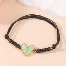 1 件心形编织手链，适合女士日常佩戴的腕带