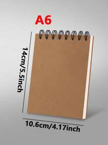 2pcs/1pc A6, A5, A4, 16K, 8K 60-Page Sketchbook, Plain Minimalist Sketch Pad, Sketch Board, Doodle Pad, DIY Painting Book, Drawing Board, Watercolor Painting Book, Hardcover Kraft Paper, Student Doodle Pad, Kraft Paper Spiral Notebook, Blank Sketchpad Suitable For Sketching, Drawing, Drafting,For School Supplies,Back To School