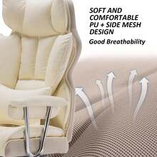 Silla Oficina Reclinable Con Reposapierna - Beis - Ver 5