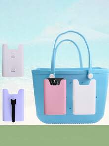 手机壳钱包支架插入配件兼容 S 软橡胶配件用于装饰配件插入用于存储手机壳钥匙口红太阳镜钱包 EVA 洞穴包储物袋沙滩包储物袋游泳沙滩包储物袋柔软防水耐磨易于清洁可重复使用橡胶袋橡胶手提袋别针学校用品教师礼物返校教师配件沙滩配件橡胶沙滩包 - 彩色 - 查看 3