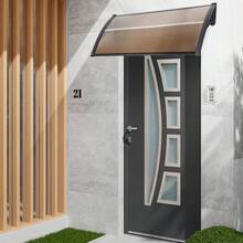 Front Door Canopy, Plastic, Aluminum, Pent Arch Canopy, Roofing, Canopy For Front Door, Pent Arch Canopy, Polycarbonate Pent Canopy, Roofing, PP Bracket, 60*100cm - Brown - View 4