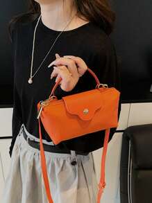 1pc Women's Casual Tote Bag, Versatile Solid Color Shoulder Bag, Boston Style Fashion Crossbody Bag