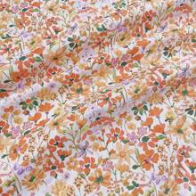 50/100/200/300*145cm Tela de satén de algodón de alta calidad con estampado floral delicado y suave, adecuada para ropa de moda DIY y diseño de manualidades en todas las estaciones