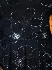 3D Floral Embroidered Pearl Collar Lantern Sleeve Elegant High Neck Illusion Prom Dress, Suitable For Prom, Wedding, Party, Wedding Guest, Evening Gown - Black - View 10