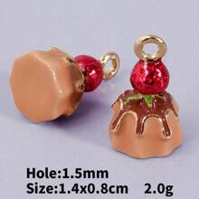 2 piezas/15 piezas/24 piezas Lindos dijes de aleación de zinc esmaltados con diseños 3D realistas de comida, animales, frutas, pasteles, sandía, corazón, cereza, chile, ideales para manualidades y elaboración de joyería