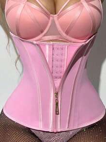 1 pieza Faja reductora con cremallera Corsé de alta compresión Moldeador corporal para mujer Shapewear Control de abdomen Faja