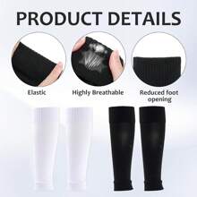 1 Set Football Sports Accessories - Including Grip Leg Warmers, Sports Sock Sleeves, Football Shin Guards, Sports Bandages, Breathable, Knitted Fabric, Multi-Color, Suitable For Men And Women