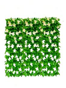 1/2/3 件 40 厘米（15.75 英寸）*200 厘米（78.74 英寸）可扩展栅栏隐私屏，适用于阳台露台户外，人造隐私屏装饰，人造常春藤栅栏面板，适用于户外墙壁，背景花园后院家居装饰耐用性材料：这种可扩展栅栏由实木制成，并具有逼真的人造叶子和花朵。 - 彩色 - 查看 8