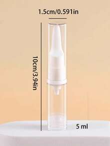 5毫升液体粉底瓶，真空抗氧化鸭嘴式便携旅行装乳液面霜笔，透明旋转笔，灰色砂纸指甲锉双面摩擦条，化妆唇彩容器涂抹器睫毛增长液管，化妆唇彩涂抹器，睫毛增长精华液管 - 無色 - 查看 8