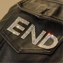 自粘式水钻4厘米英文字母贴纸，26颗大写水晶玻璃水钻DIY装饰 - 白色 - 查看 2