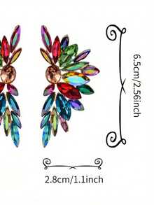 Pair Of Elegant Vintage Exaggerated Drop Earrings With Irregular Long Cubic Synthetic Zirconia Pendants - Multicolor Synthetic Gemstone Dangle Earrings For Women, Design For Daily Wear & Gift Giving, Daily Wear Earrings - Bông tai - Xem 6