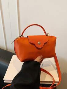 1pc Women's Casual Tote Bag, Versatile Solid Color Shoulder Bag, Boston Style Fashion Crossbody Bag