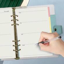 QY A5 6 Holes Binder Refill Value Set90sheets Weekly Plan Paper With Sticker And Divider Week Planner Inserts With Binder Pockets For A5 Binder 6 Hole Refillable Notebook 005da5week 5837 - WeekPaperSet - View 2