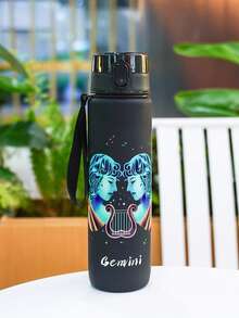 1pc 1000ml/32oz 12 Zodiac Pattern Plastic Drinking Cup, 12 Patterns Available, With Handle Strap For Easy Carrying, Leak-Proof Lid Design, Suitable For Outdoor Sports, Camping, Cycling, Great Gift Choice - Multicolor - View 21