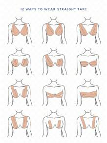 1 Rolo de Fita Levantadora de Seios - Fita Adesiva Invisível para Levantar o Busto, Tecido Respirável e Elástico, Fita Adesiva de Sutiã para Vestidos Sem Alças e Costas Nuas, Tamanhos A-G, Fita Levantadora de Peito Reutilizável