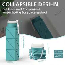 610ml Collapsible Water Bottles Upgrade Foldable Water Bottle  Reusable Lightweight LeakProof Silicone Water Bottles 20.6oz For Travel Gym Hiking Office Camping Outdoor Sport Green,9744237