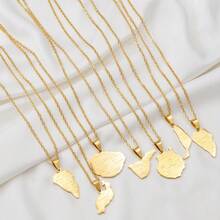1pc Stainless Steel La Palma Island Map Pendant Necklace, Jewelry For Women & Girls - Multicolor - View 2