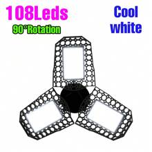 250W LED Deformable Garage Light E26/E27 UFO High Bay Lamp 3/4/5 Adjustable Panels Foldable Fan Blade AC100-277V Parking Lot Workshop Shed Hanging Lamps 220V/110V Indoor NO Flicker Eye Protection Ceiling Lights Bulb Bright Industrial Factory Shop Basements Commercial Lighting 40/60/80/100/120/150/180/200W Warm/Cool White 108/126/144/180/210/240/216/252/288leds