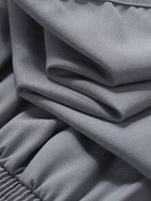 男士运动短裤 - 弹力、不透视、时尚二合一设计、适合健身和跑步、可机洗 - 灰色 - 查看 4