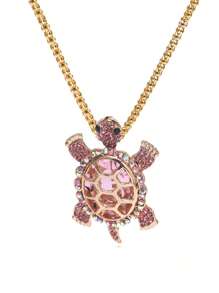 Cute Sea Turtle Keychain Lightweight Skeleton Design Full Colorful Rhinestone Inlaid Animal Turtles Charms Dangle Keyring Jewelry Metal Alloy Car Key Holder Handbag Backpack Ornament Accessories Gift For Friends