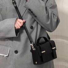 High Quality Small Black Bag Small Square Bag Messenger Shoulder Bag Messenger Bag Bag - màu đen - Xem 5