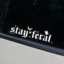 1入6.29*1.85英寸野性永存標籤貼紙汽車、任何平面表面使用的野性貼紙 - 白色 - 查看 2