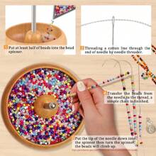 1 Set Beading Rotator Kit, Includes Triangular Tray Or 1 Jewelry Scoop Or 1 Jewelry Tweezer With Scoop, Beading Needles, For Bracelet And Necklace Making
