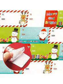 500pcs/Roll, 200pcs/Roll, 12pcs/Sheet Christmas Santa Claus Stickers Self-Adhesive Labels Christmas Birthday Holiday Gift Decoration, Merry Christmas Stickers Christmas Themed Stamp Labels Stickers DIY Gifts Baking Packaging Envelopes Stationery Decoration
