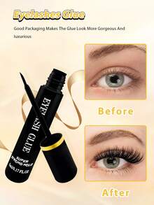 1 件装假睫毛胶水黑色/透明睫毛粘合剂 5ml/0.17 液盎司超强定型持久 24 小时防水无乳胶速干睫毛胶 - 黑色 - 查看 2