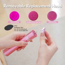 FollowBreak Kabelloser elektrischer Fußfeile, wiederaufladbarer Handgehaltener Fußschwielen-Entferner mit Schleifpapier und Schleifkopf, multifunktionaler persönlicher Fußschleifer, tragbares Fußglättungsgerät geeignet für Zuhause und Nagelstudios, Fußpflegewerkzeug für Männer und Frauen - Verschiedenfarbig - Übersicht 5