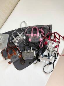 Nuevo bolso de mano de mujer de material de PVC tipo gelatina, bolso tipo dumpling de gelatina, bolso de moda tipo tote, con correa de hombro ajustable y transparente, adecuado para salidas diarias, reuniones con amigos, sesiones de fotos, gran recomendación de regalo