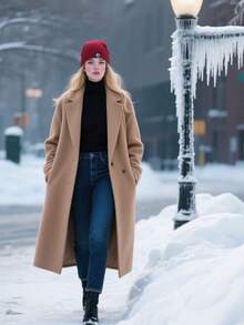 1PC针织帽女棉帽加绒加厚羊毛帽秋冬保暖护耳防寒帽柔软休闲温暖舒适适合滑雪跑步男女成人针织帽