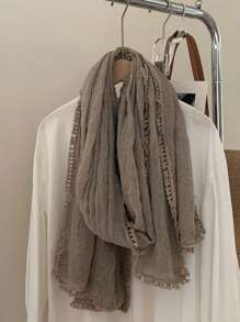 1 Men's Business Scarf, Solid Lace Patchwork Neckerchief | Unisex Lightweight Long Scarf | Retro Art Style Shawl | Desert And Everyday Sun Protection Shawl | Versatile Scarf And Headscarf