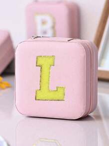 1 件多功能 Ins 风格便携式珠宝收纳盒，带拉链，天鹅绒和 PU 材质，多层，可容纳戒指、耳环、项链和其他配饰，适合女士返校收纳整理器旅行必需品返校宿舍收纳秋季装饰 - 粉色 - 查看 26