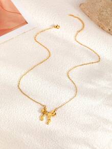 1 件复古优雅时尚蝴蝶吊坠项链，不锈钢链，适合日常佩戴和聚会，珠宝礼物 - 項鍊 - 查看 6