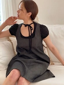 YIU mädchenhaftes einfarbiges Lässig Kleid, süß und niedlich, Latzkleid Sommer, Neuankömmling Rückkehr zur Schule, süße Kleider Sommer Damen Kleidung, Ausgehoutfit, Geburtstagskleider für Frauen