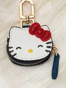 Sanrio 可爱卡通 Hello Kitty 钥匙扣，优质 PU 皮革包袋饰品，3D 蝴蝶结，适合女士的可爱礼物，生日圣诞派对礼物，适用于钱包、配件收纳车内配件 Goth Y2k