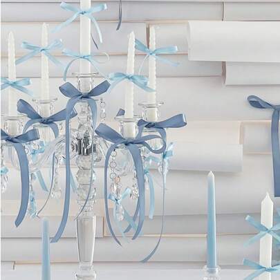 20 件/10 件/5 件高品质丝带手工蓝色蝴蝶结芭蕾风格蝴蝶结、蛋糕装饰、手工缝纫配件蝴蝶结、DIY 发饰、婚礼、生日气球丝带装饰