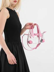 Nuevo bolso de mano de mujer de material de PVC tipo gelatina, bolso tipo dumpling de gelatina, bolso de moda tipo tote, con correa de hombro ajustable y transparente, adecuado para salidas diarias, reuniones con amigos, sesiones de fotos, gran recomendación de regalo