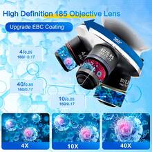 Compact Portable Binocular Optical Microscope, Suitable For School Teaching And Beginner Scientific Experiments, Educational Gift For Christmas, Birthday, Back To School