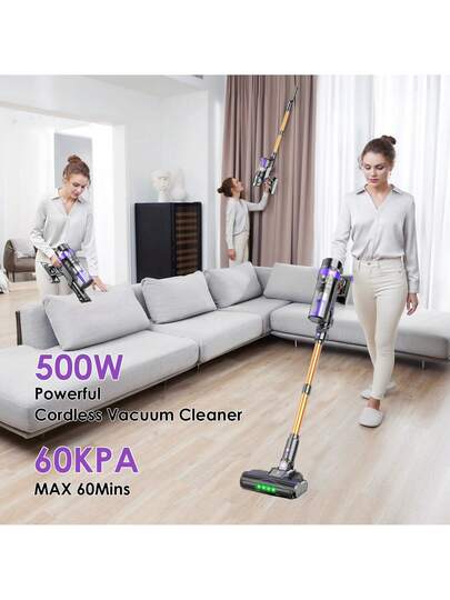Vortisys V2 Stofzuiger Cleaner, 500W Brushless Motor, 60KPa Powerful Suction, 8*2200mAh Rechargeable Battery, Washable HEPA*4, 1.3L Dust Cup, Lightweight Cleaner Pet Hair, Floors, Tiles view 6