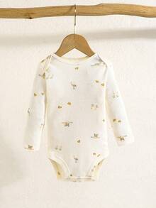 5件套男婴长袖卡通动物刺绣连体衣，易穿婴儿连体衣 - 彩色 - 查看 6