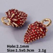 2 piezas/15 piezas/24 piezas Lindos dijes de aleación de zinc esmaltados con diseños 3D realistas de comida, animales, frutas, pasteles, sandía, corazón, cereza, chile, ideales para manualidades y elaboración de joyería