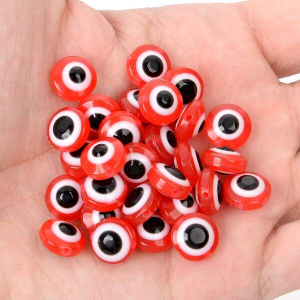 50pcs Resin Devil's Eye Flat Beads DIY Accessories