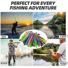30pcs Double Color T-Tail Soft Bait Set 6cm/ 2.36inch Durable Plastic Bait Swimmer For Saltwater Freshwater Fishing - Multicolor - View 7