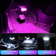 CyberDyer 2 szt. bezprzewodowe oświetlenie wewnętrzne LED do samochodu, 2 kolory oświetlenia wewnętrznego z 6 jasnymi koralikami LED, przenośna, ładowalna przez USB, dotykowa lampka nocna LED do wnętrza samochodu, dekoracja, akcesoria samochodowe, regały, szafki nocne, szafy