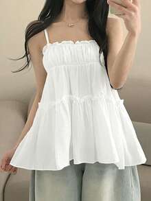 2025 Spring/Summer Fashion Versatile Chic Women Camisole Top - White - View 1