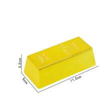 1pc Highly Realistic Plastic Gold Brick - Prank Toy, Movie Prop, Cosplay Accessory, Gag Gift, Electroplated Hollow Plastic, Home/Office Decor, New Year, Birthday, Easter, Valentine''s Day, Perfect Gift